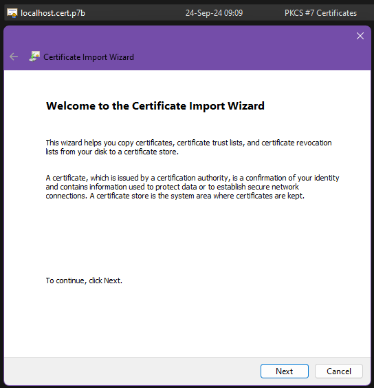 Install Certificate