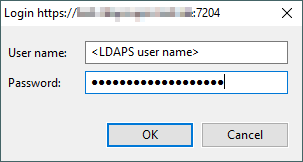 Login Window for ID Provider = LDAPS