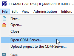 Open project from CDM-Server